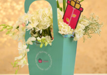 Congratulations flower teal basket