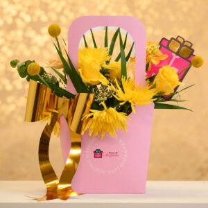 Congratulations flower blush basket