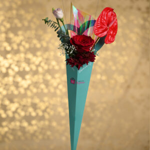Heart Flower Teal Cone